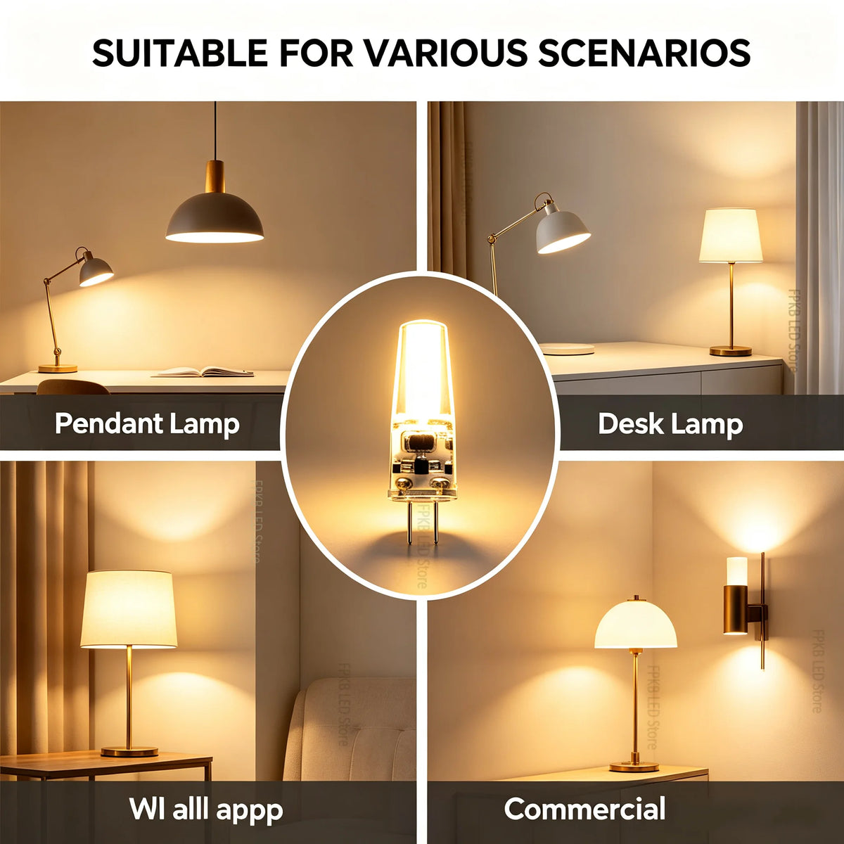 10PCS LED COB Lamp 6W Bulbs Dimmable G4 mini COB AC DC 12V 220V Candle Lights Replace 30W 40W Halogen for Chandelier Spotlight