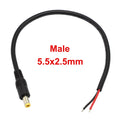 1/3/5/10Pc 18AWG DC5.5*2.1mm / 5.5*2.5mm Male Plug to Bare Wire Open End Power Wire Supply Repair Cable Connector Pigtails DIY