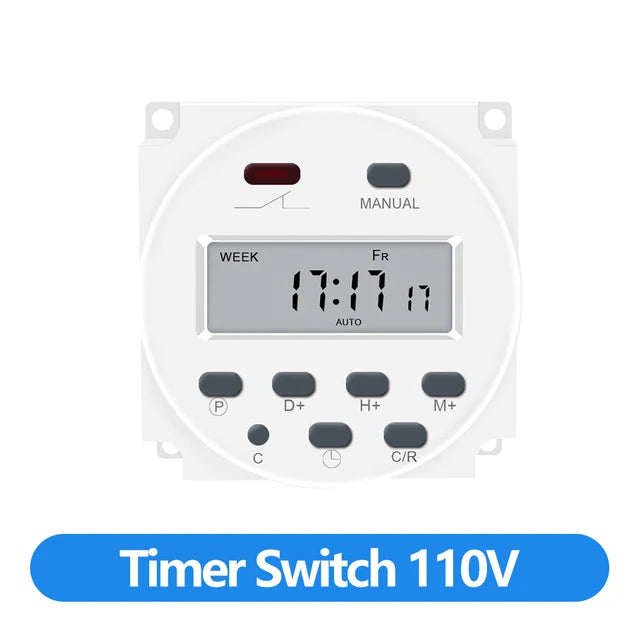 CN101A Digital Microcomputer 7Days Weekly Programmer Electronic Timer Switch 220V Time Relay with Countdown 12V DC for Light Fan
