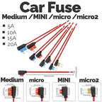 1-5-10pcs 12V 5A 10A 15A 20A Car Fuse Holder Add-a-circuit TAP Adapter Micro Standard Micro2 ATM APM Blade MINI Medium