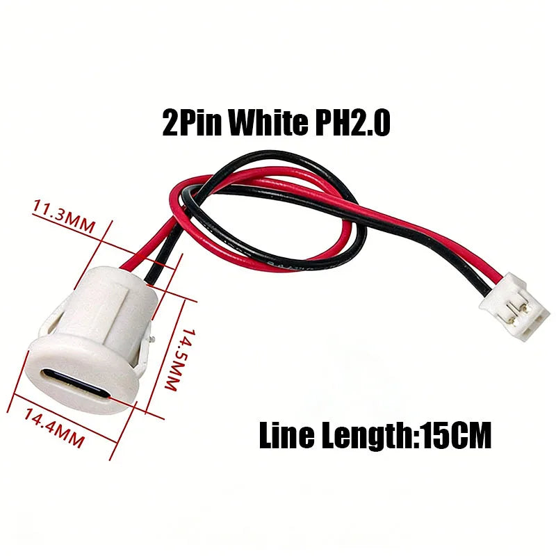 1/5PCS 2Pin 4Pin USB Type C Connector Jack Female With Card Buckle 3A High Current Charging Jack Port USB-C Charger Plug Socket