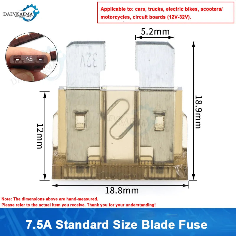 10-100pcs Medium Standard Blade Fuse Insert Kit 2A-40A Automotive Medium Fuses for Car/RV/Truck/SUV/Motorcycle/Boat