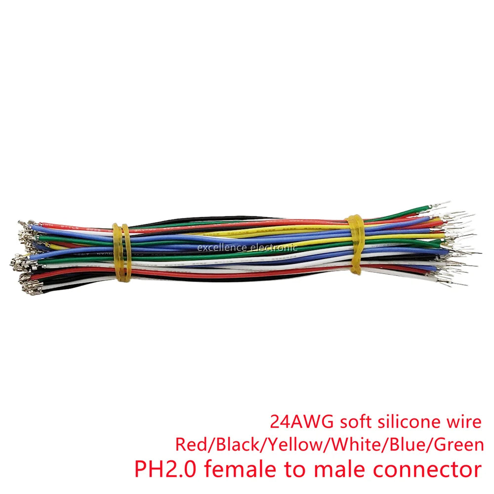 PH 2.0 Connector Pre-Crimped Cable Kit Compatible with JST-PH 2.0mm for Battery JJRC H36 Blade Inductrix Tiny Whoop Arduino