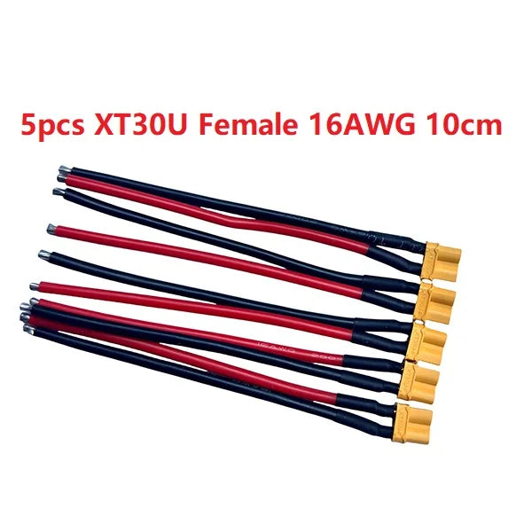 XT30U XT30 Plug Male and Female Connector with 100mm 16AWG Wire Cable for QuadcopterRC Fixed wing Lipo Battery FPV Drone charger