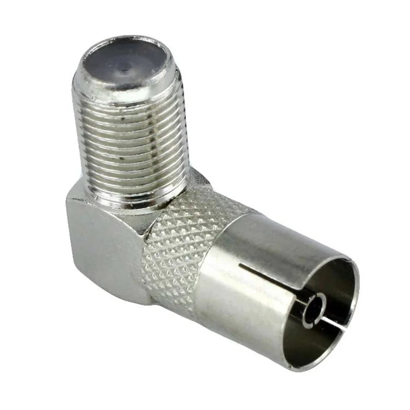5Pcs F-TV IEC 90 Degree Right Angled TV Aerial Cable Connector RF Coaxial F Female to TV Female Plug to Female Socket
