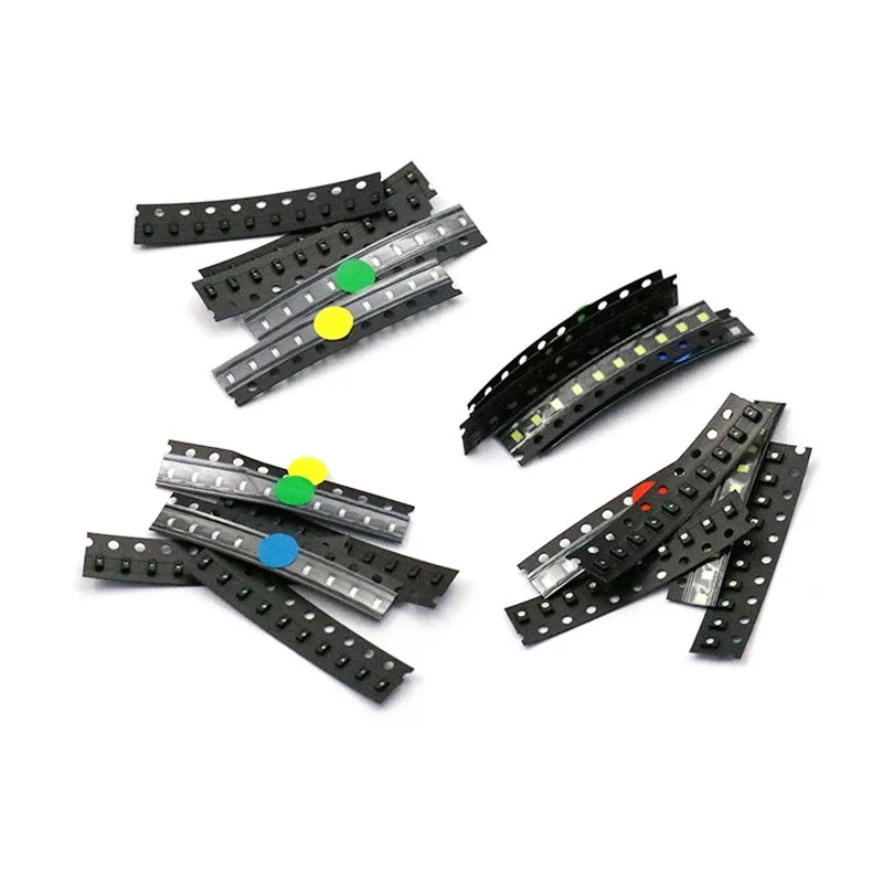 20pcs SMD LED 0402 0603 0805 1206 Red Yellow Blue Green and White Light High Brightness Lamp Bead Light-emitting Diode