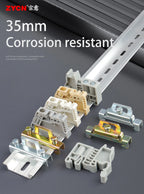 10Pcs End Stop Bracket E/UK E/UK2 EW35 WKF35 DIN 35mm Rail Terminal Block Fixed Plastic/Metal Zinc Plated Universal