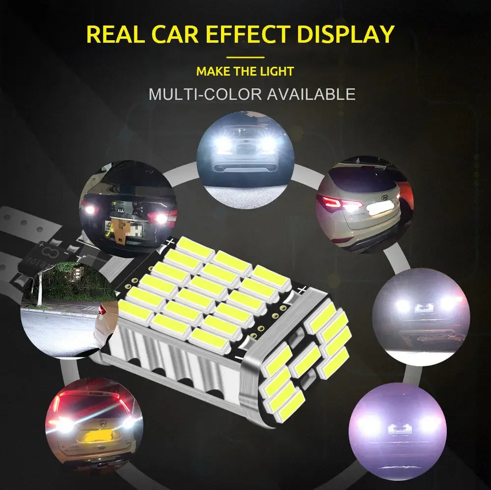 2/6pcs T15 Reverse Light W16W Led Super Bright 10W Canbus Backup Light Car Park Light White Red 12V