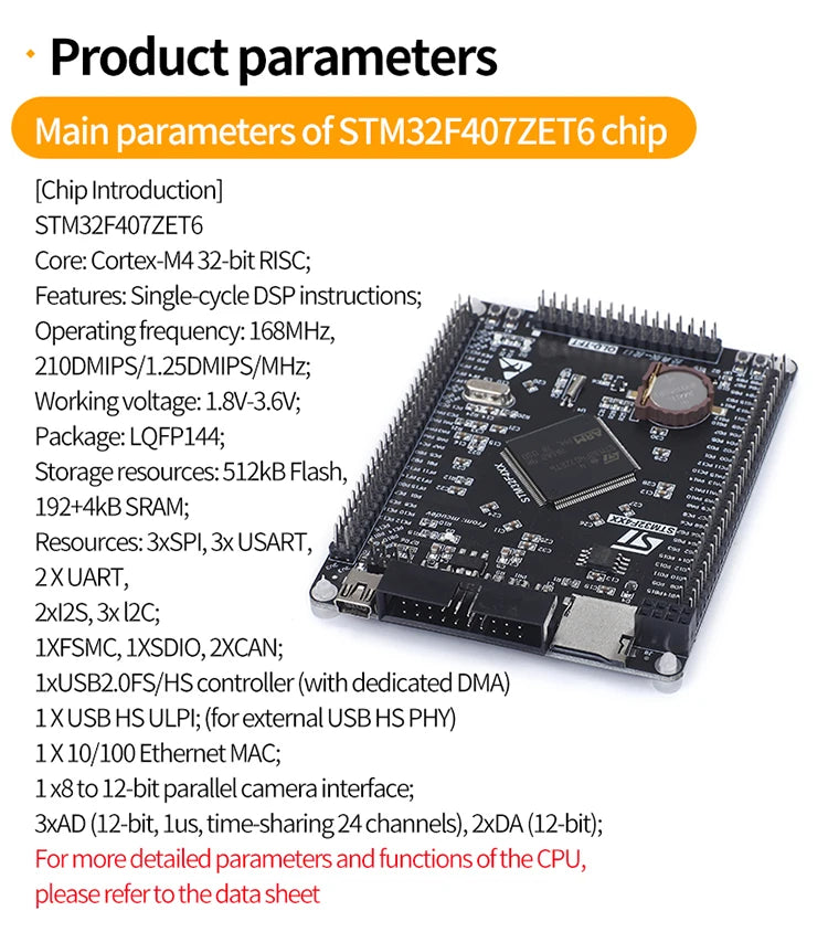 STM32F407ZGT6 STM32F407ZET6 F4 core board ARM system board learning board system board M4