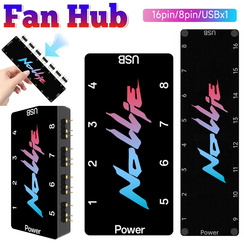 Nollie SignalRGB OpenRGB Universal 5V 3PIN ARGB Controller 8 Way Addressable ARGB Splitter HUB For Computer Case Fan Light Strip