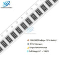 100pcs 5% 1206 SMD resistor 0R~10M 1/4W 0 0.1 1 10 100 150 220 330 ohm 1K 2.2K 4.7K 10K 100K 1R 10R 100R 150R 220R 330R 1M 10M