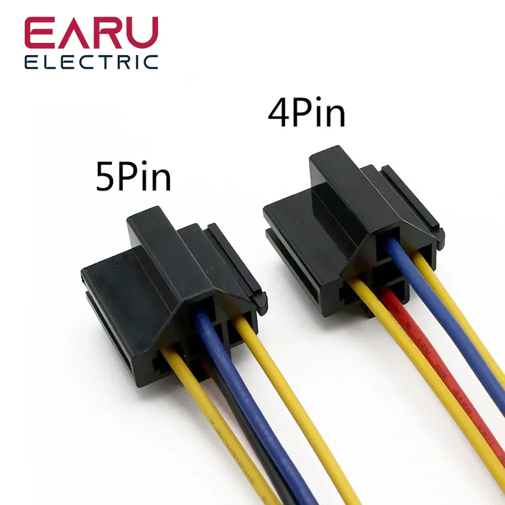 Waterproof Automotive Relay 12V 24V 4pin 5pin 4P 5P 40A Car Relay With Black Red Copper Terminal Auto Relay With Relay Socket