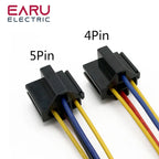 Waterproof Automotive Relay 12V 24V 4pin 5pin 4P 5P 40A Car Relay With Black Red Copper Terminal Auto Relay With Relay Socket
