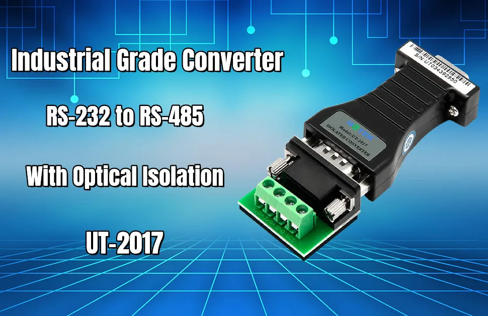 UOTEK Industrial RS232 to RS485 Adapter Converter RS 232 DB9 Connector RS-485 to RS-232 Isolated Half Duplex Anti-surge UT-2017