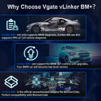 Vgate VLinker BM+ ELM327 V1.5 OBD2 Car Diagnostic Tool V1 5 Bluetooth 4.0 for Android iOS Auto Scanner for Bimmercode BT 4.0/3.0