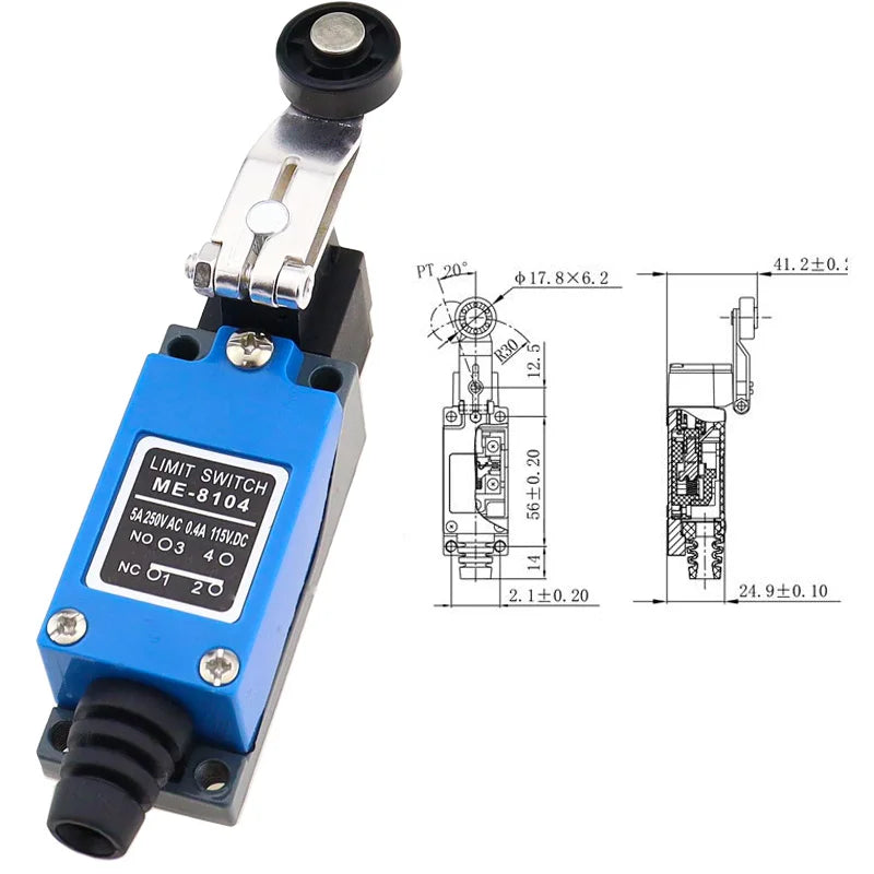 High quality ME-8104 limit switch Limit Switch TZ-8104 Rotary Plastic Roller Arm Limit Switch Momentary