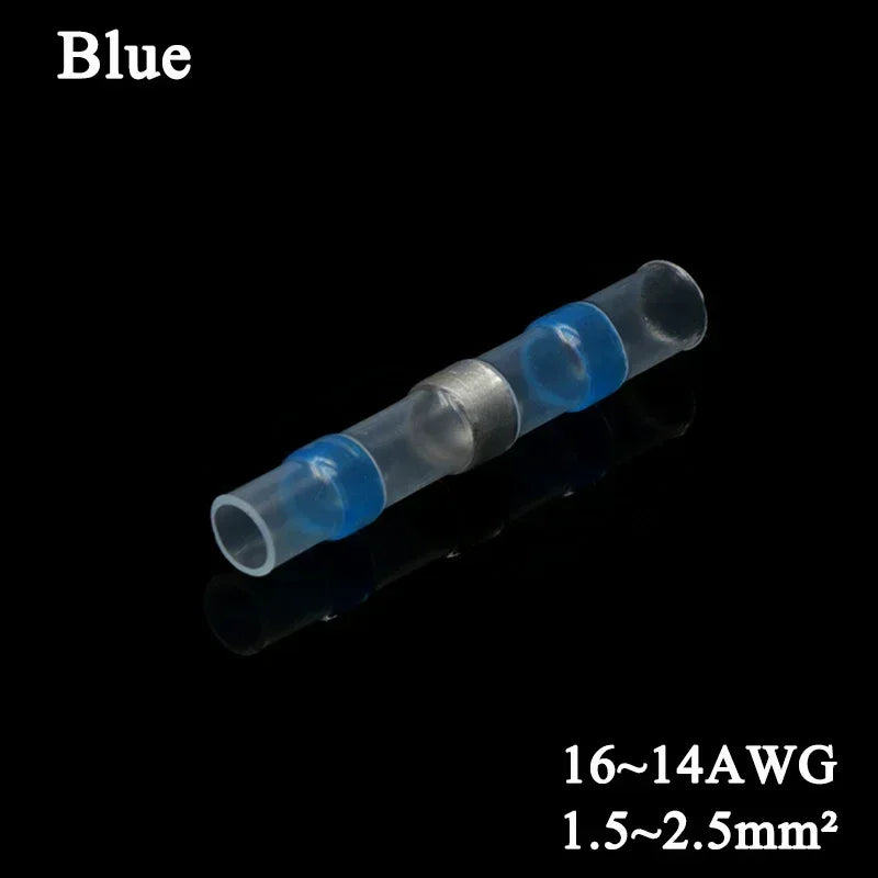 10 ~ 500pcs Solder Seal  Wire Connectors Kit Heat Shrink Butt Crimp Terminals Waterproof Electrical Cable Splice Connector