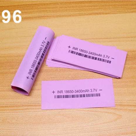 100pcs/lot Battery packaging skin 18650 lithium battery PVC heat shrinkable sleeve packaging skin shrink film insulation sleeve