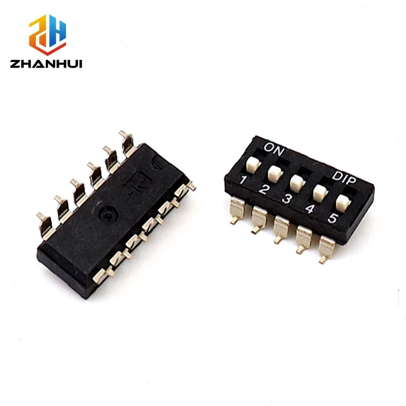 5Pcs/Lot 2.54mm SMD DIP Switch KM‑01 KM Series Gold Plated Pin 2/3/4/5/6/8/10Pin Patch Switch PCB Board Adjustable Toggle Switch