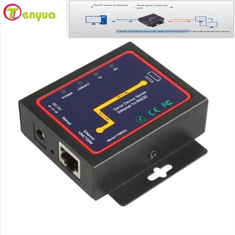 Industrial Modbus Serial RS232 RS485 RS422 to Ethernet Converter Device Server TCP/RTU/UDP RJ45 to RS232+RS485