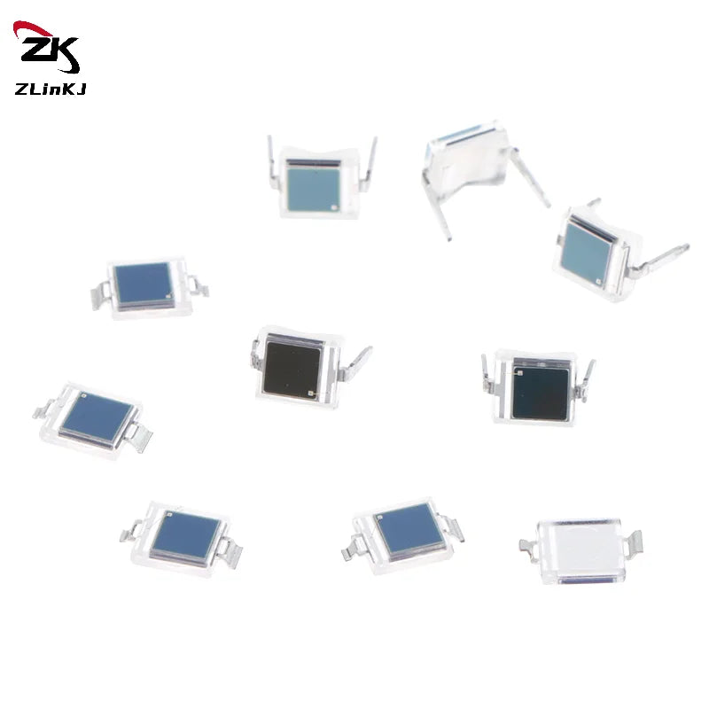 (ZYDD01) 5Pcs Photodiode BPW34S BPW34 Surface Mount/Direct Plug-in SMD-2/DIP-2 Silicon PIN Photodiode Infrared Receiver Tube