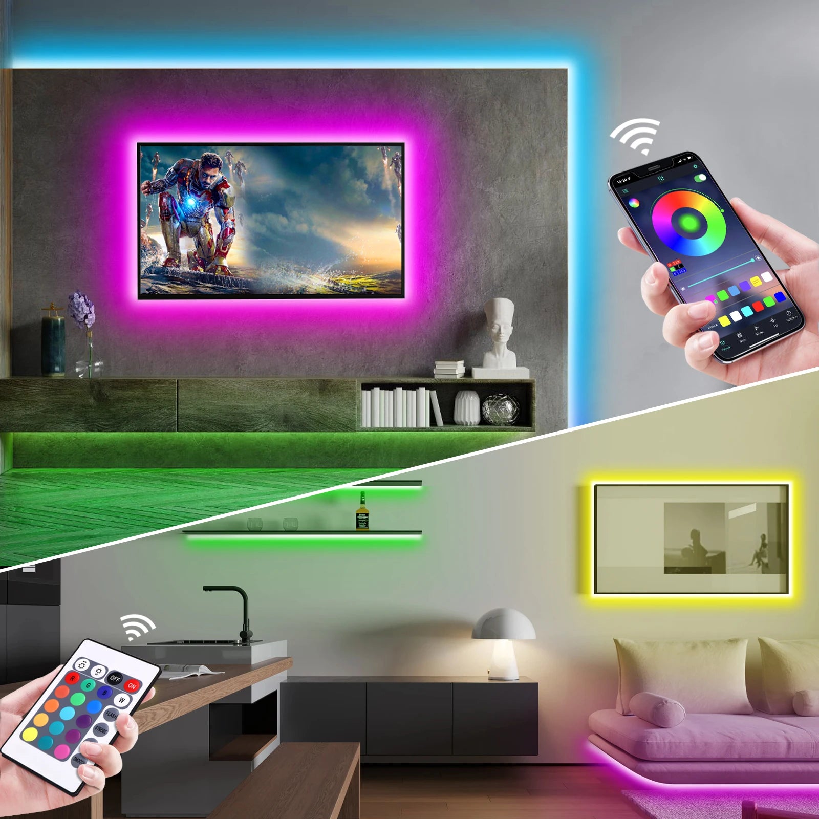 USB RGB Neon LED Strip 1M 2M 3M 5M WiFi 5V RGB Strip Work With Tuya App/Smart Life/Alexa for Game Home Neon Decor Lighting
