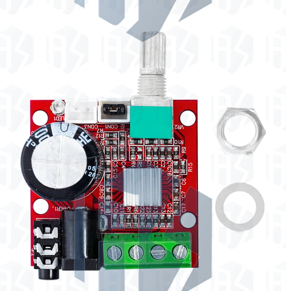 1PCS EGBO Super Slim 2 x 15W PAM8610 Class D Digital Dual Power Audio Amplifier Board 12V black