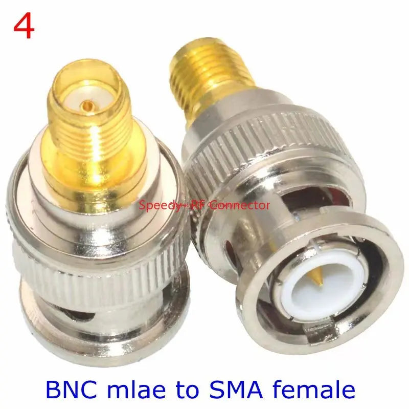 2Pcs/lot Q9 BNC To SMA Disc Male Female Connector SMA To BNC Disc Walkie-talkie Hand Station Coaxial Adapter Fast Delivery Brass