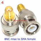 2Pcs/lot Q9 BNC To SMA Disc Male Female Connector SMA To BNC Disc Walkie-talkie Hand Station Coaxial Adapter Fast Delivery Brass