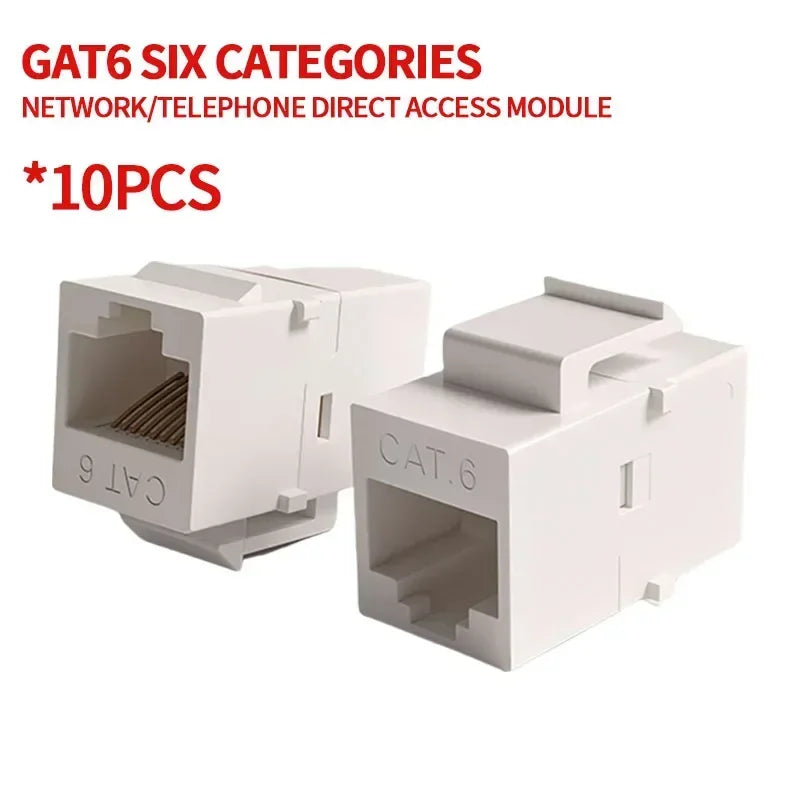 No-Tool Snap-In RJ45 Coupler - CAT6A CAT5E CAT6 Ethernet Socket Wall Plate with 8P8C Port for Network Cabling/Server Room