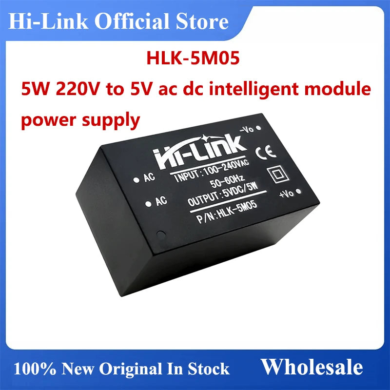 HLK-5M12 HLK-5M05 HLK-5M24 HLK-5M03 HLK-5M09 Hi-Link Original 5W AC DC Power Module 220V to 3.3V/5V/9V/12V/15V/24V Switch CE FCC