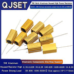 1pcs Gold Aluminum Housed High Power Resistors RX24-5W 0.1R 1R 2 3 4 5 6 8 10 20 47 100 150 200 300 470 Ohm 1K Ohm 10K 100K Ohms