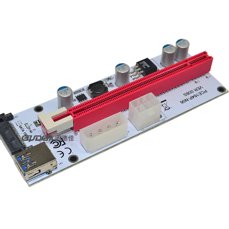 M.2 NGFF to PCI-E X16 Slot Transfer Card Mining m.2 Riser with sata 6pin 4pin molex Riser card raiser for Bitcoin mining