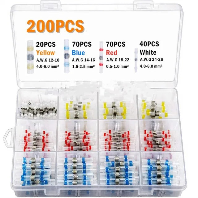 300pcs-800pcs Solder Sealed Wire Connectors Heat Shrink Solder Butt Connectors Solder Connector Kit Automotive Marine Insulation