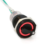 19mm Black Self-return Momentary Self-locking Fixation Waterproof DPDT Illuminated Metal Selector Rotary Switch 2/3 Position LED