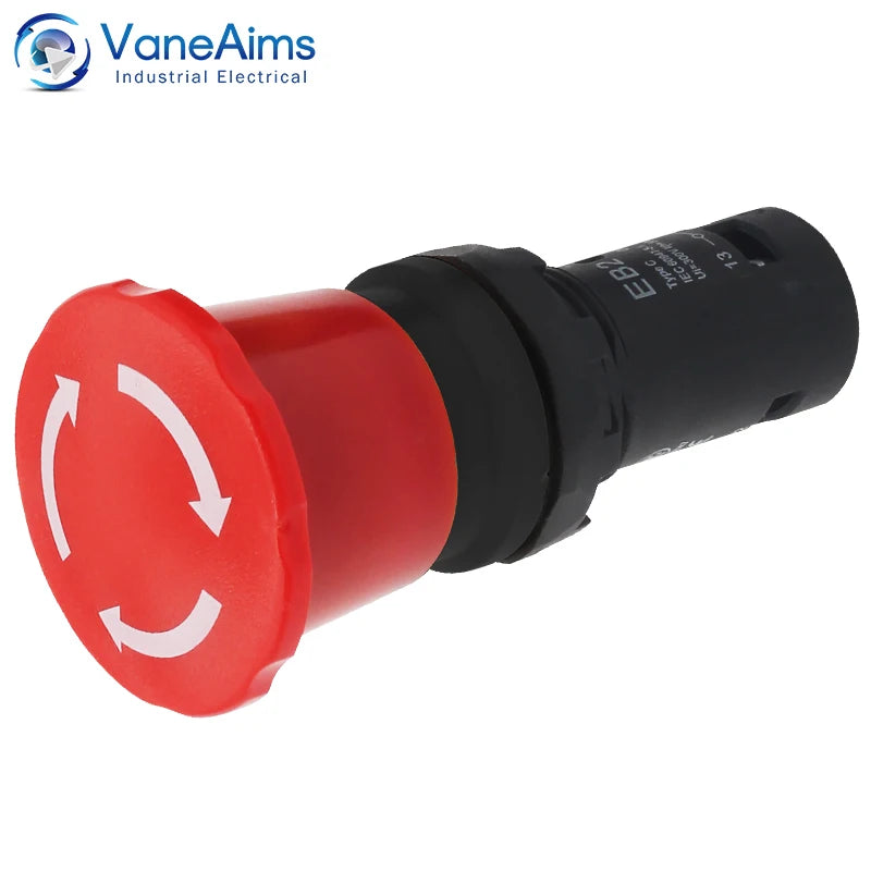 EB2 Emergency Stop Button Red Mushroom Head emergency off Switch Latching e-stop Push Buttons for Electronics Machine VaneAims
