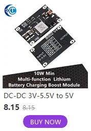 LiPo Battery Charging Protection Module, 5V 2.4A USB Type-C Boost Converter Power Supply Board