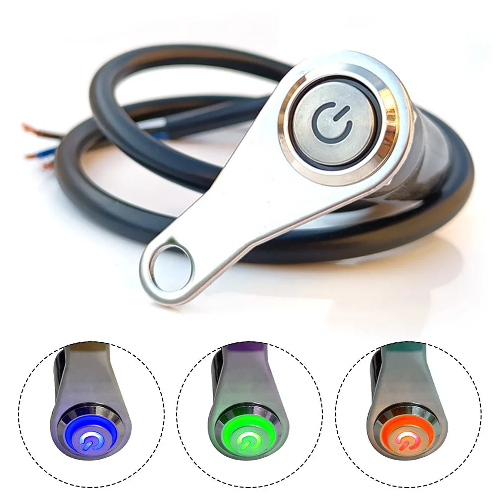 LED Motorcycle Switch ON+OFF Handlebar Mount Aluminum Alloy Waterproof 12V Fog Light Lamps Motorbike Horn Push Button Switch