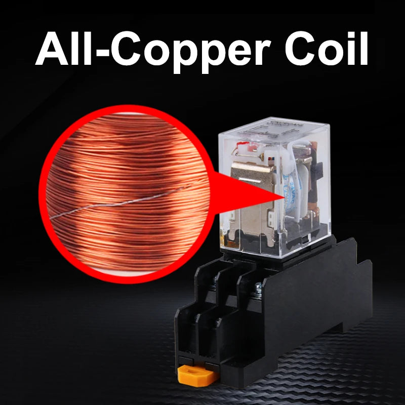 10pcs Small Intermediate Relay AC 220V DC C24 HH52P HH53P HH62P HH63P LED  General Mini Electromagnetic Relay Wholesale
