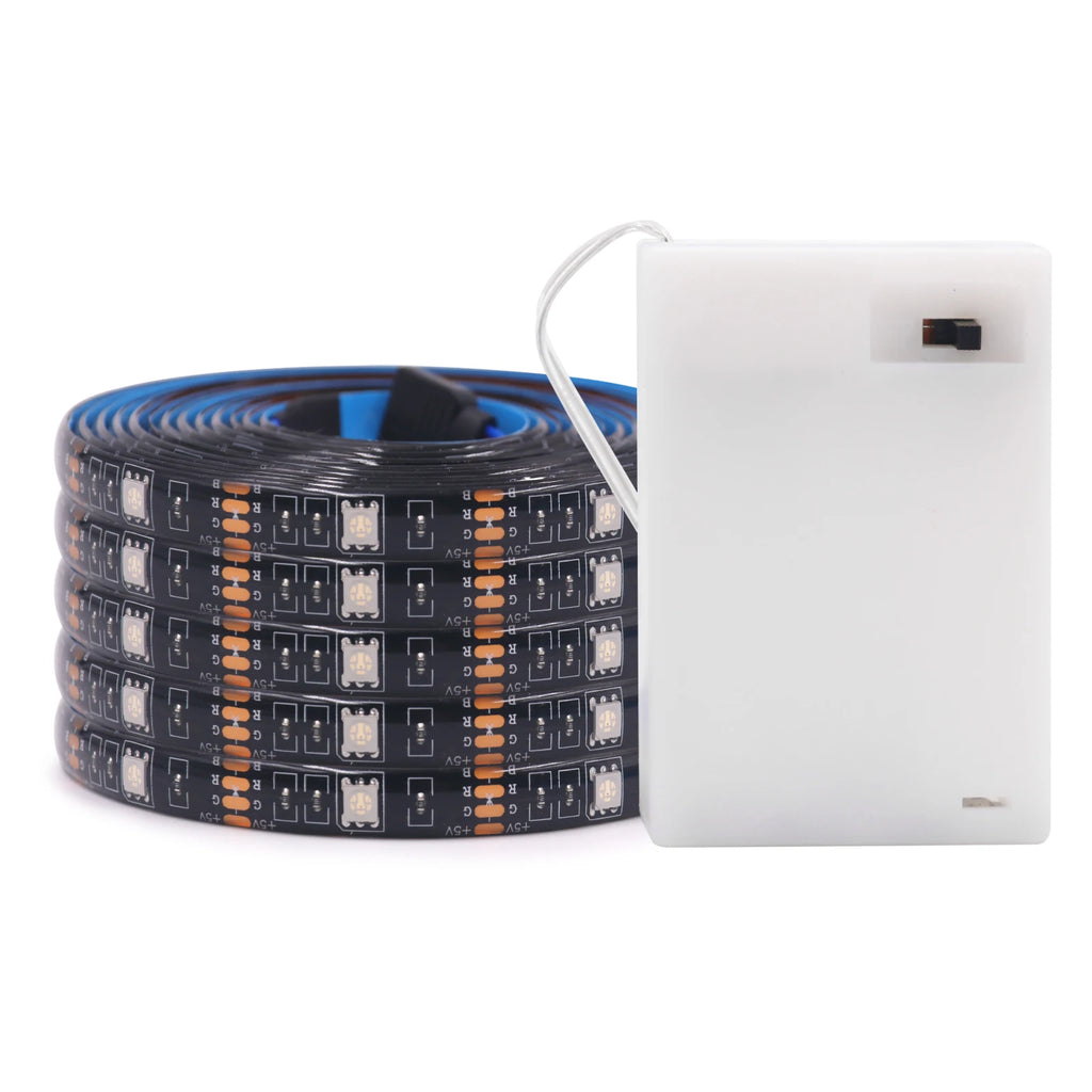 3AA Battery Power RGB Led Strip Light 5V 5050 with 3/17/24Key Remote Control Flexible Tape Waterproof Led Light TV Backlight