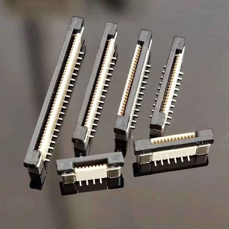 10PCS 0.5mm Pitch FFC/FPC Socket Connector 0.5mm Pitch Locking Vertical SMD Staggered Pins 4P 6P/8P～50P 60P