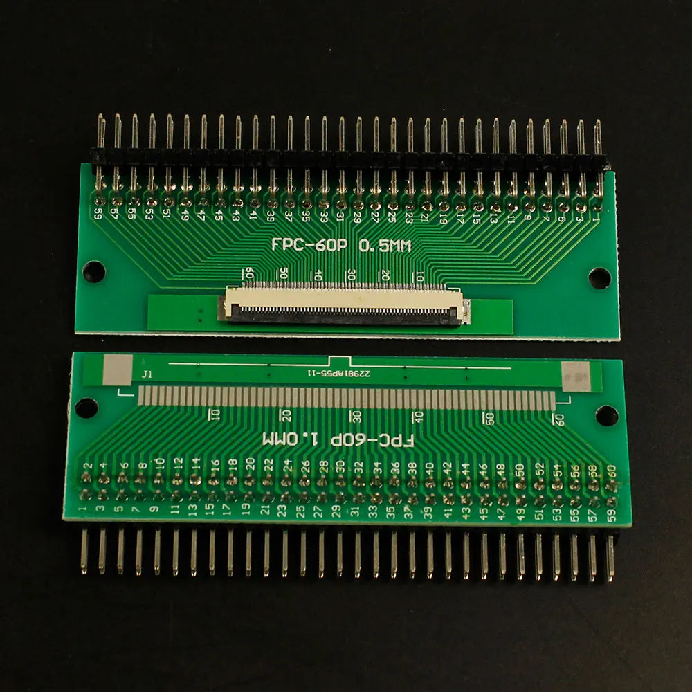 1pcs 4P-- 80P 0.5mm Pitch Connector SMT Adapter to 2.54mm 1.00 Inch Hole FPC FFC Cable Welded Board + Double Row Straight Pin