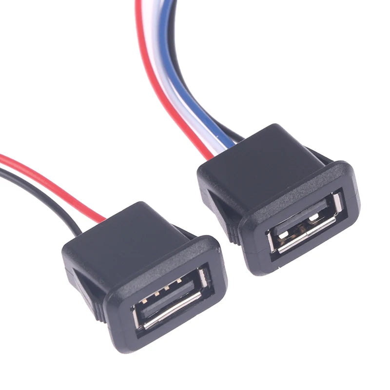 Wholesale USB 2.0 Female Power Jack USB2.0 Charging Port Connector With Cable Charger Socket