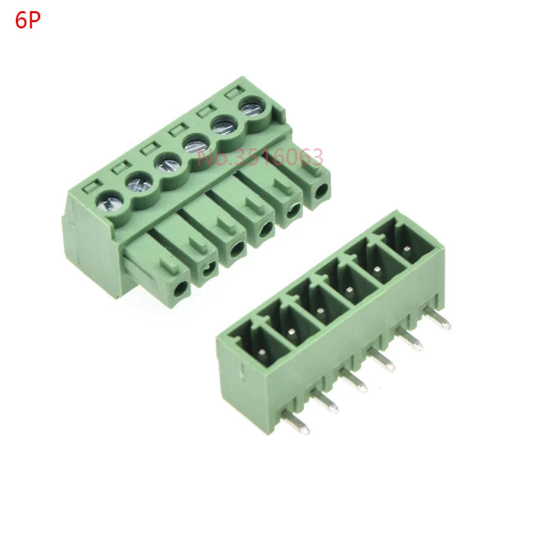 5/10Set 15Edg 2/3/4/5/6/7/8/9 Pin Right Angle Screw Terminal Block Connector 3.81mm Pitch Plug+Pin Header Socket 2p 3p 4p 5p 6p