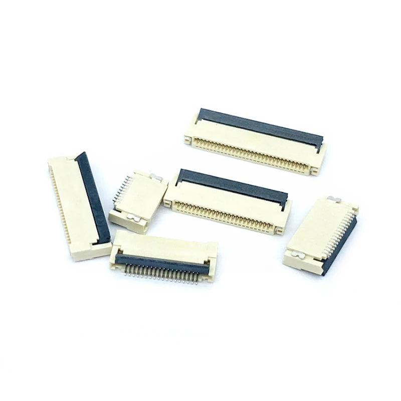 FPC FFC Connector Socket Pitch 0.5mm Back Flip Front Insert Horiztontal Socket 4/6/8/10/12/14/16/18/20/22/24/30/36/40/50/60 Pin
