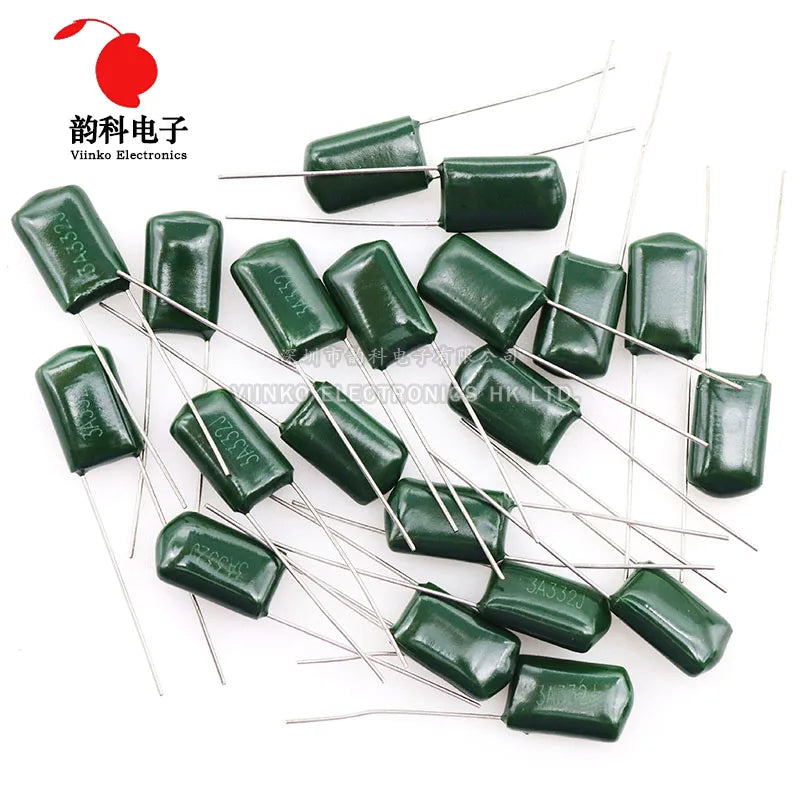 20pcs Polyester film capacitor 250V 400V 1000V 2.2nF 4.7nF 10nF 22nF 68nF 100nF 2E222J 2E472J 2E223J 2E683J 2E104J 2G103J 3A332J