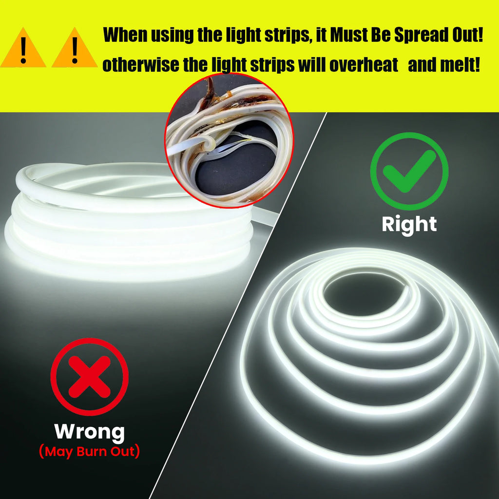 220V COB Strip White /Red /Ice Blue /Pink /Yellow /Purple Waterproof Home Decor Outdoor Lamp Flexible LED Neon Ribbon Light