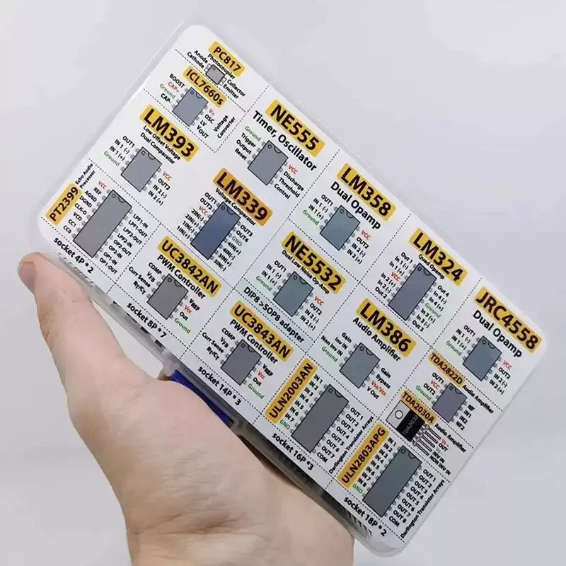 150PCS IC Chip Assortment Kit Operational Amplifier Oscillator PC817 NE555 LM358 LM324 Mixed Electronic Integrated Circuit Compo