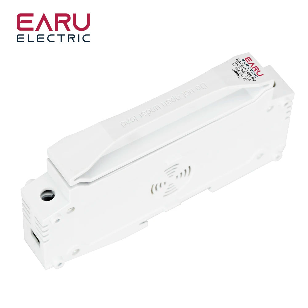 EARU Din Rail Solar Fuses DC 1000V 1500V PV Photovoltaic 20A 25A 30A Fuse Holder Base Solar System Short Circuit Protection GPV