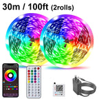 RGB Led Strip Lights for Room 5m 10m 20m 30m Music Sync Led Lights with Remote and APP Control for Room Bedroom Party Docor TV Backlight